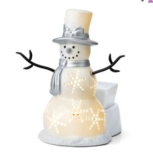 New with box Sparkling Snowman Scentsy element warmer lights up as well winter
